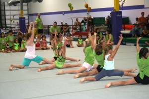 group of girls doing a floor exercise
